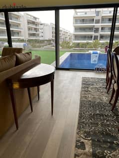 For rent, fully furnished, modern apartment with praivet pool, with air conditioning (3 rooms) in Lake View Compound, Fifth Settlement 0