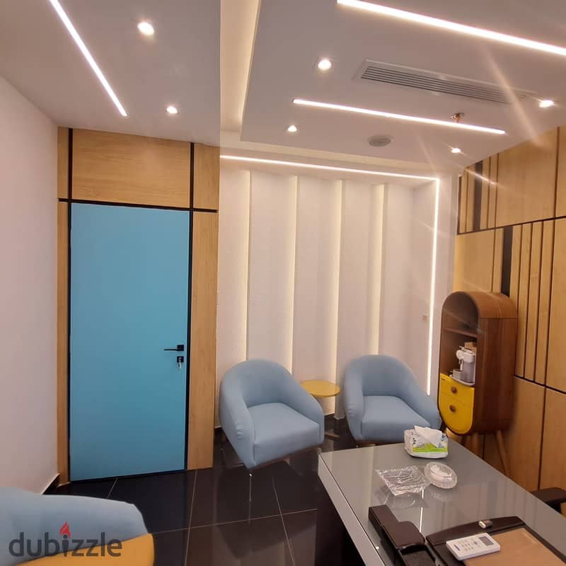 Administrative headquarters for rent - 198 square meters - furnished with air conditioners - Al Teseen - Fifth Settlement 8