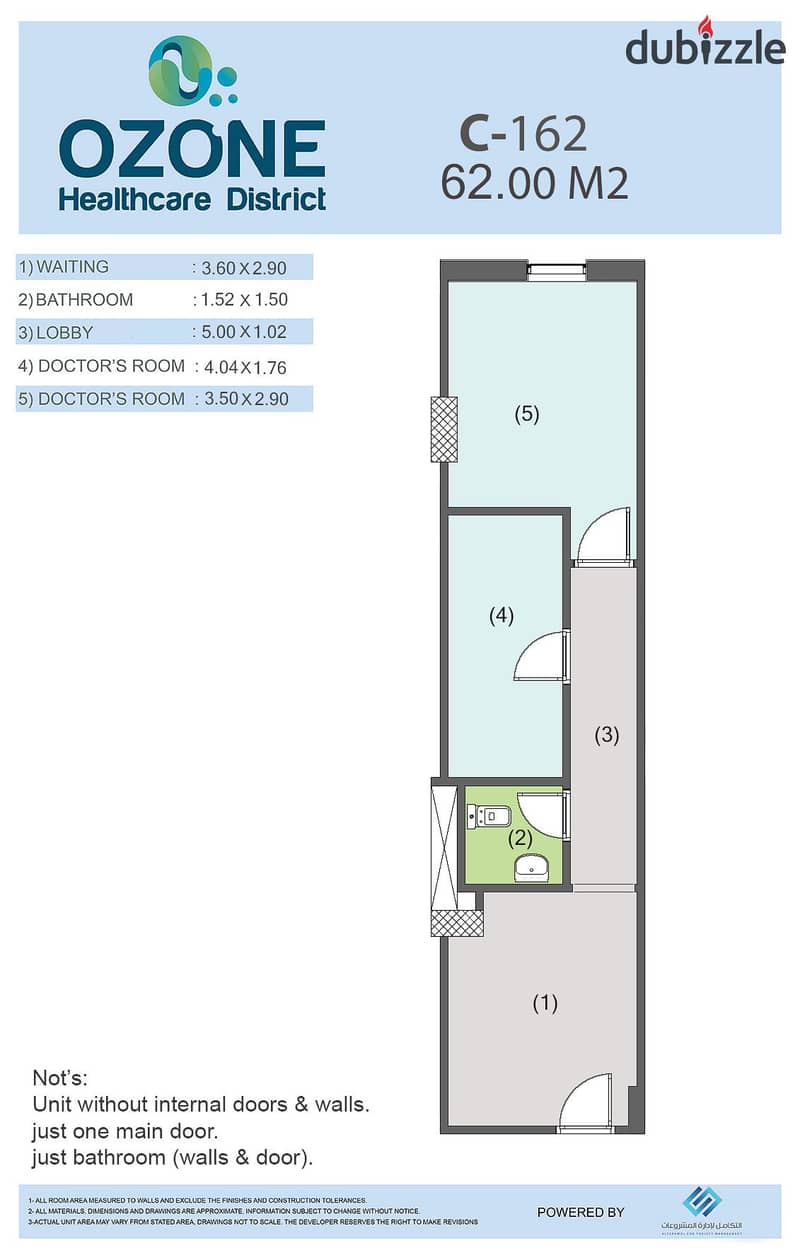 Clinic for sale in the largest densely populated area in the Fifth Settlement, the Narges area, Ozone Hospital 11