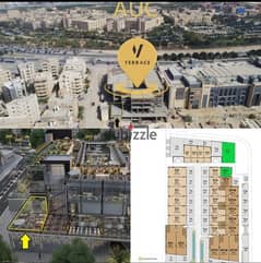 محل للبيع في اميز لوكيشن في التجمع الخامس امام الجامعه الامريكيه بين POINT 90 MALL و THE SPOT MALL بالتقسيط 0