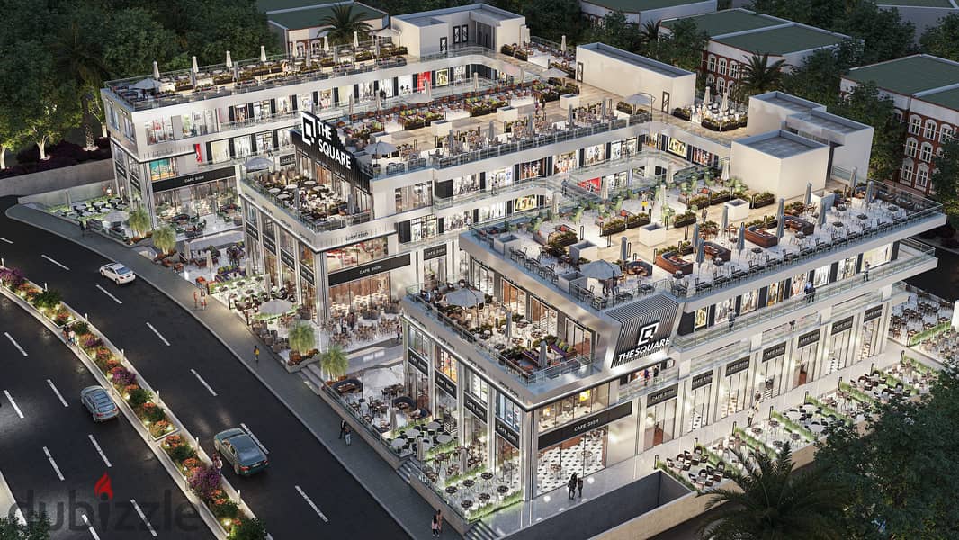 In installments, a commercial store for sale, first floor, facing Al-Hurriya Road, directly next to The Square Mall, next to Carrefour and the Nationa 11