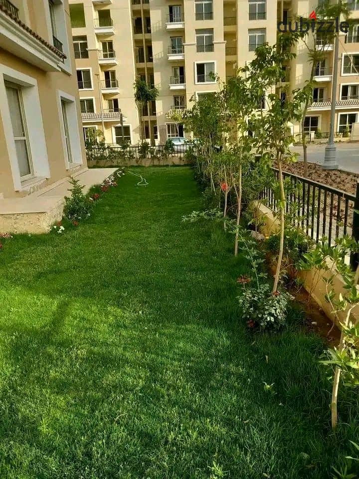 Take the risk and own a distinctive garden apartment for sale, in Mostakbal City, Sarai Compound 3