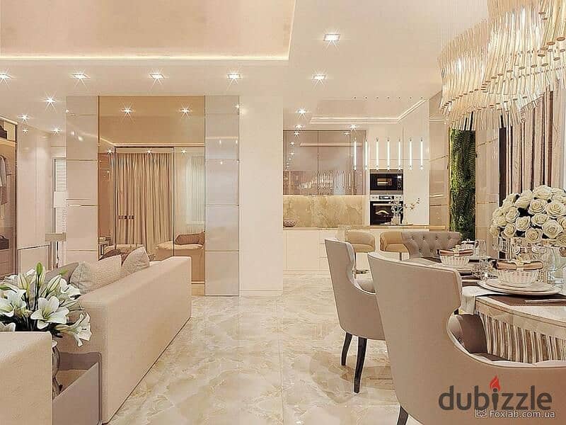 In the old city of Sheikh Zayed, I own a 3-bedroom apartment, fully finished, ultra super deluxe, with air conditioning, in a compound with integrated 3