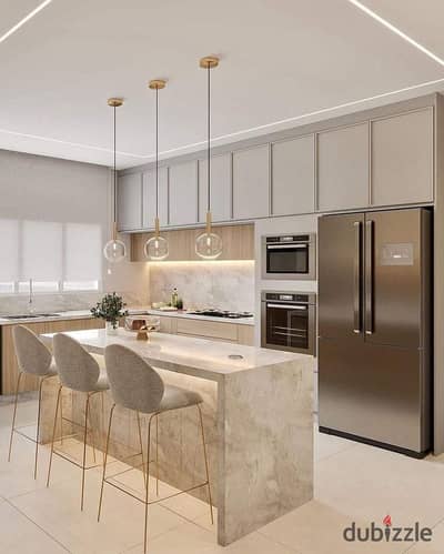 Hassan Allam offers fully finished apartments with kitchen and air conditioners in the best location in the Fifth Settlement, directly on the South 90