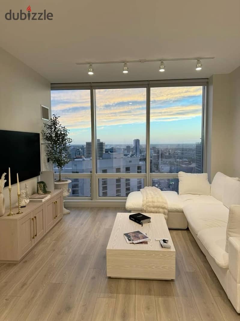 Fully finished ultra super deluxe apartment with kitchen and air conditioners for sale in a fully serviced compound by Hassan Allam at the first offer 9