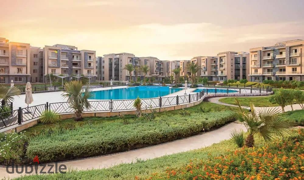 The best location next to Mivida for sale, an apartment with Garden delivery now in Galleria Moon Valley, Fifth Settlement 1