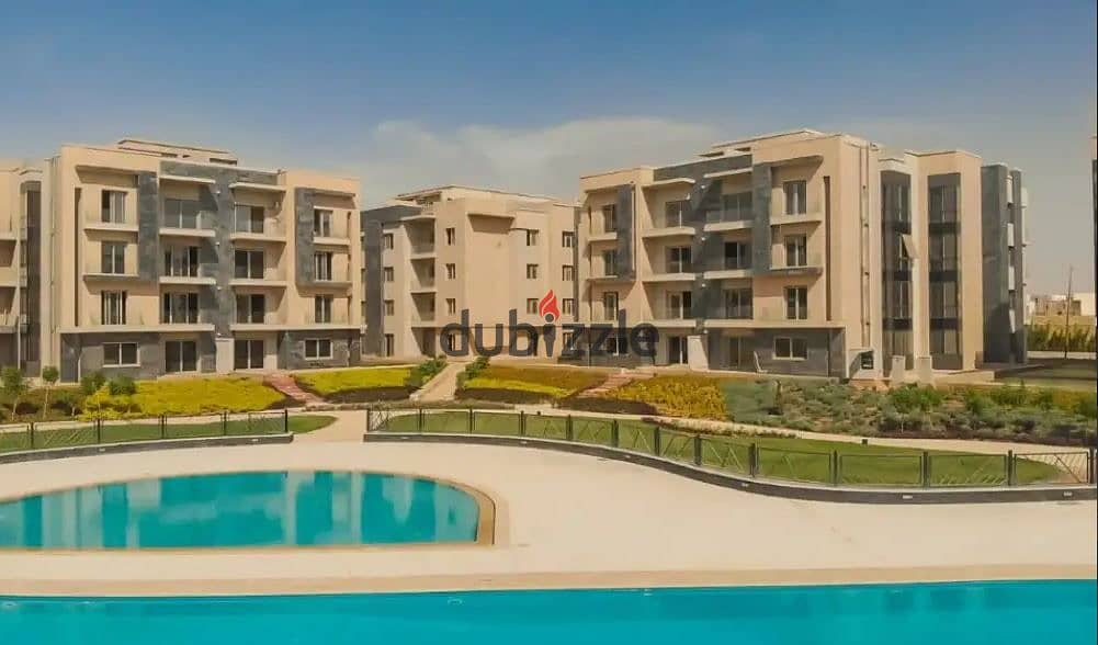 The best location next to Mivida for sale, an apartment with Garden delivery now in Galleria Moon Valley, Fifth Settlement 4