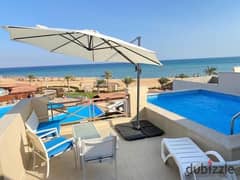 For sale, a 3-bedroom chalet, second floor, with a roof, immediate delivery, and sea view in Ain Sokhna, in Blue Blue Village 0