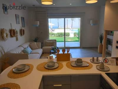 Fully finished chalet in a fully serviced resort in Ain Sokhna, directly on Zaafarana Road, immediate delivery