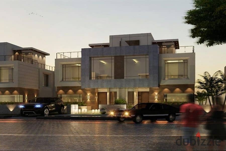 Twin house 300 meters for sale in October near Mall of Egypt and Media Production City Sun Capital Compound 5