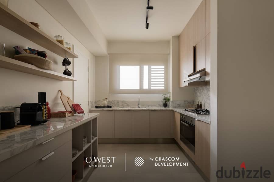 Own a villa in O West with a 400 sqm area and a 7-year installment plan, in a prime location directly on Wahat Road. 6