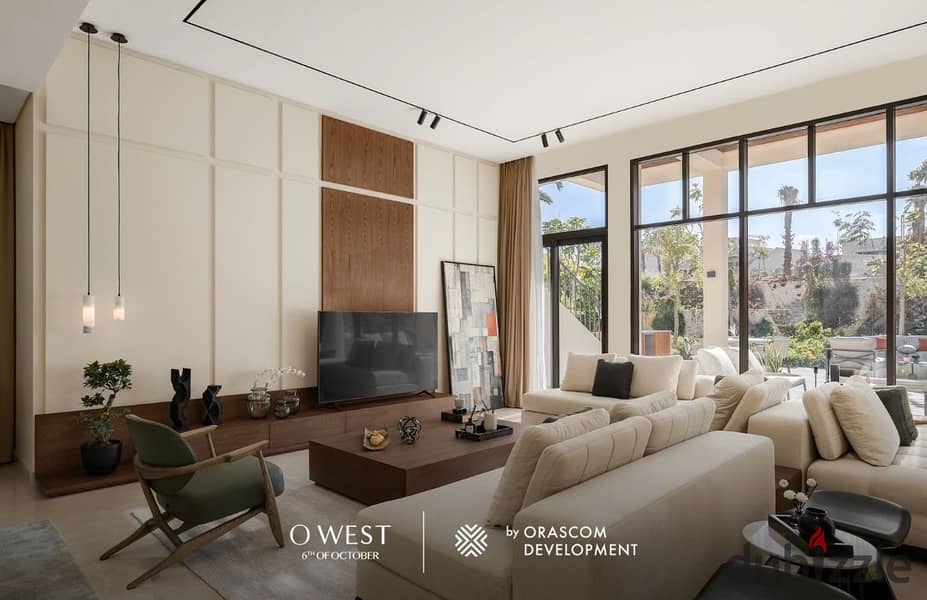 Duplex with landscape view for sale in O WEST ORASCOM with installments over 9 years direct on Al Wahat Road 0