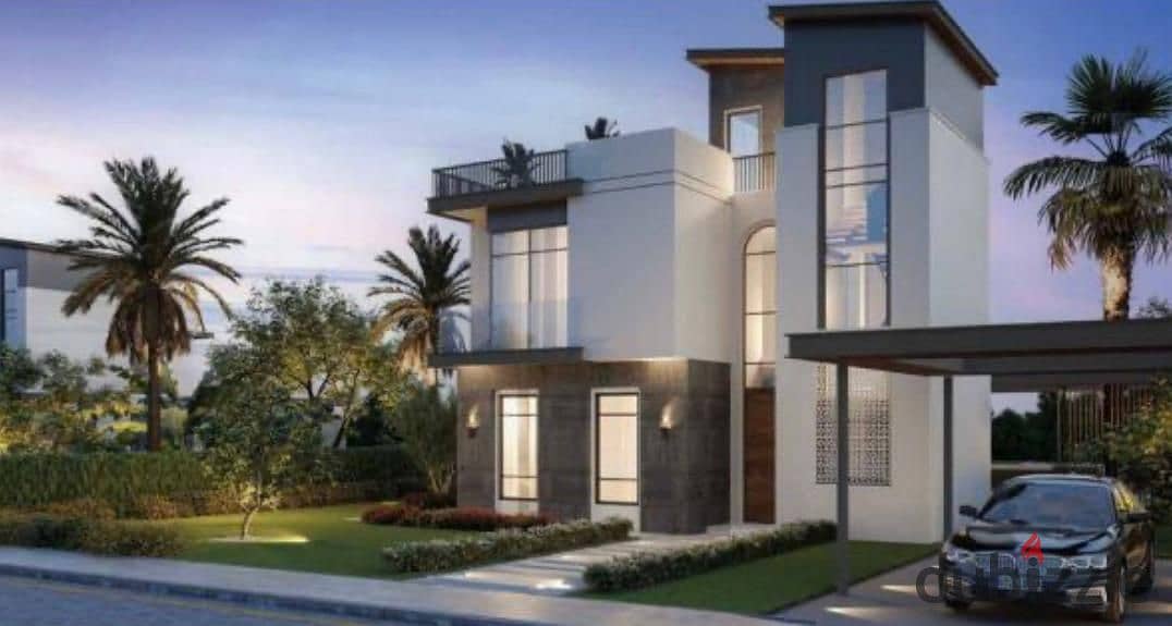 Live in a 3-storey villa with a landscape view, in installments over 9 years, in a prime location in Sheikh Zayed 7