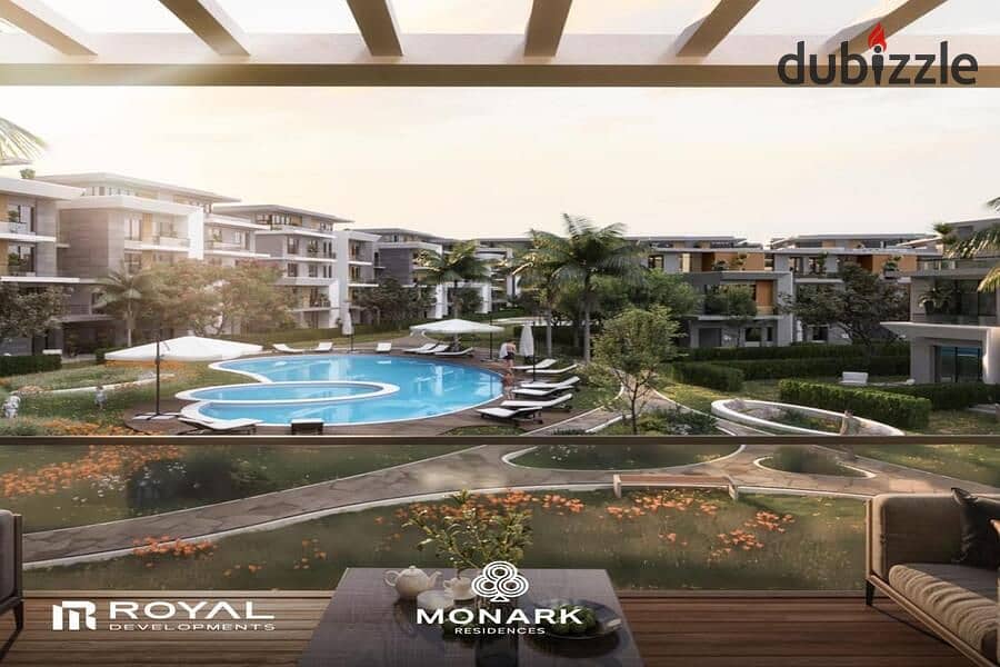 3-room apartment for sale with a distinctive view in front of Monark Mostakbal City 7