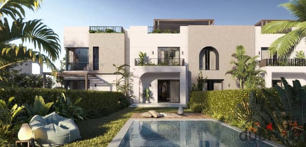 Own a 3-storey villa with a garden in O WEST ORASCOM Direct on Al Wahat