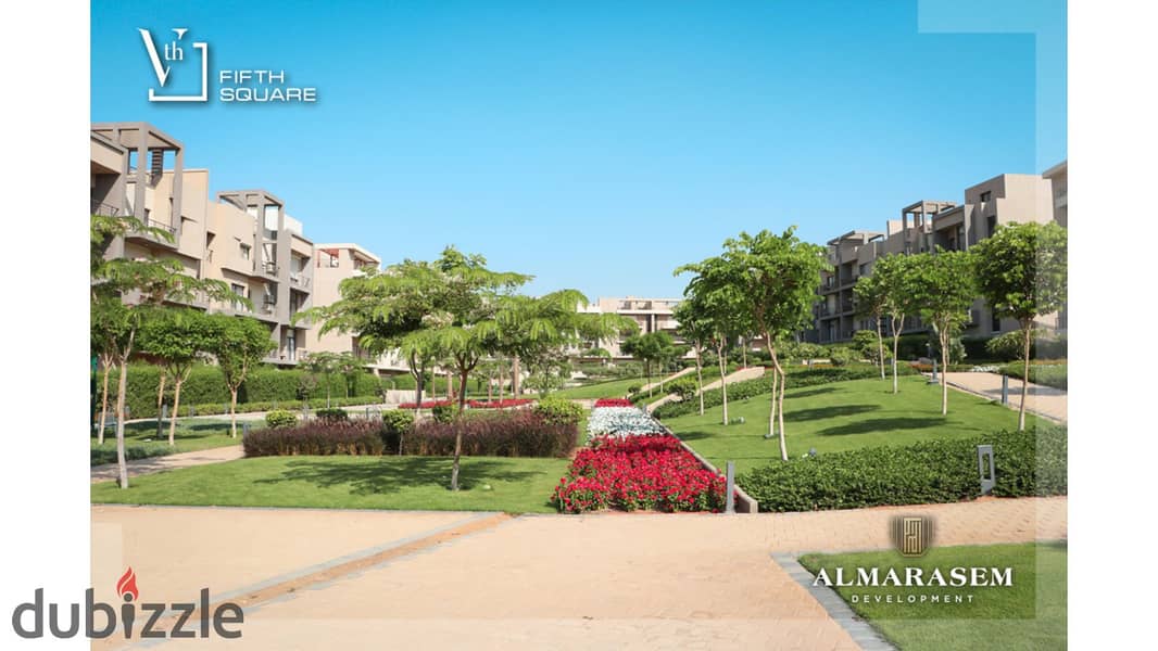 Apartment 195m with Garden for sale fully finished with Acs in installments Fifth Square Almarasem 0