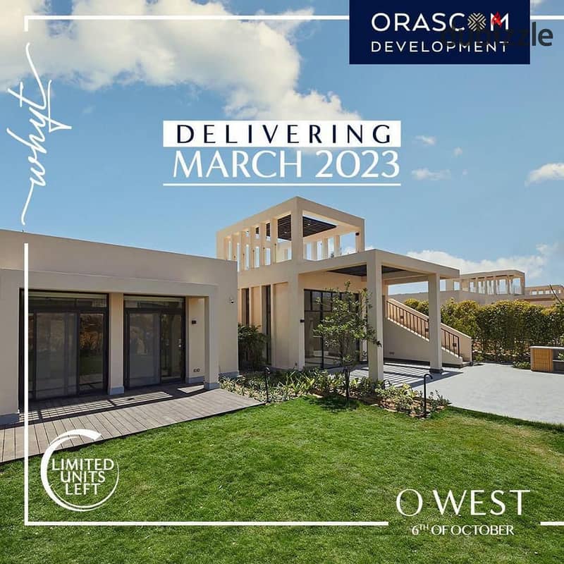 duplex for sale in installments with immediate receipt in O West October Compound from Engineer Samih Sawiris in the best location in October 10