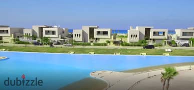 fully finished chalet on lagoon 110m with installments over 10 years in Hacienda Waters North Coast Ras El Hekma شاليه ع اللاجون متشطب 110م بتسهيلات ع 0