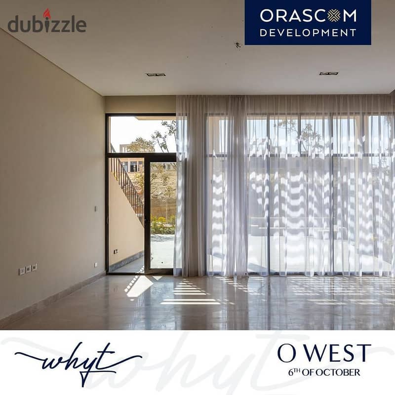 Apartment for sale in installments with immediate receipt in O West October Compound from Engineer Samih Sawiris in the best location in October 2