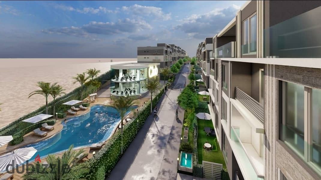 In front of Al Waha Hotel, a studio with a daily return in dollars for sale with a down payment of 280 thousand in an already built compound (view now 6