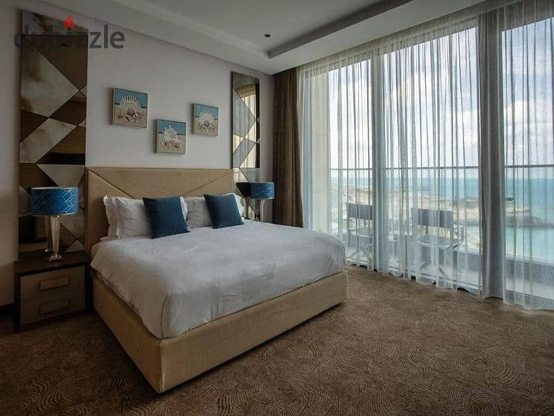 146 sqm apartment with air conditioners, sea view and lagoon in El Alamein Towers 2