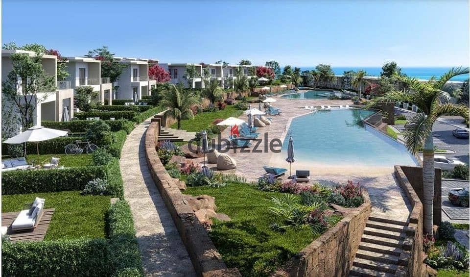 شاليه للبيع غرفتين بفيو على البحر و تشطيب كامل فى قرية سيشور هايد بارك seashore north coast 2