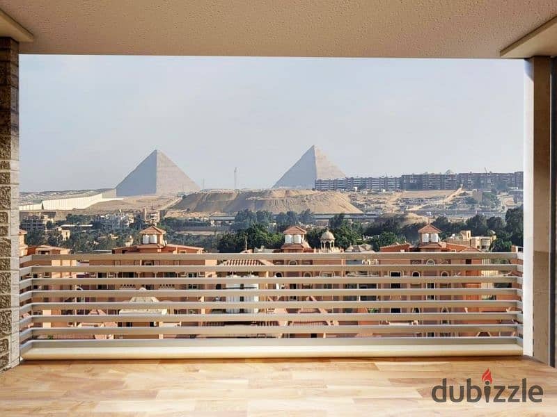 With a return of $100 per day, a two-room hotel apartment near the pyramids for sale in front of the Oasis Hotel in a built compound ready for viewing 1