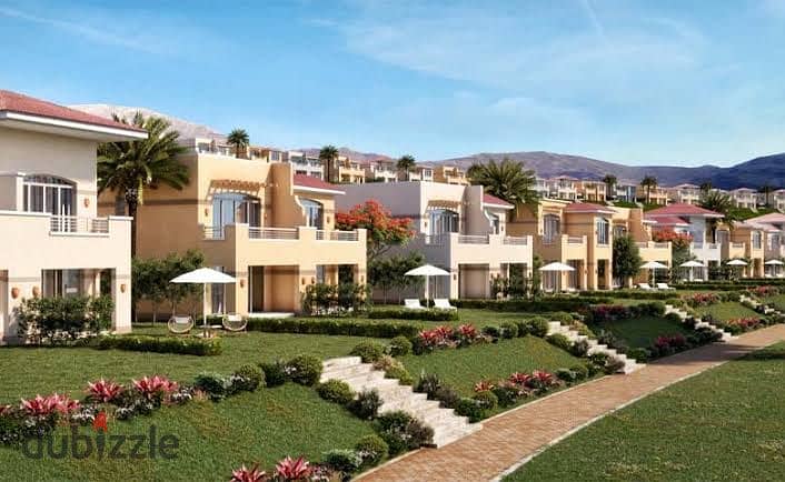 Pay a down payment of 1,400,000 and own a ground floor chalet + private garden in Ain Sokhna 3