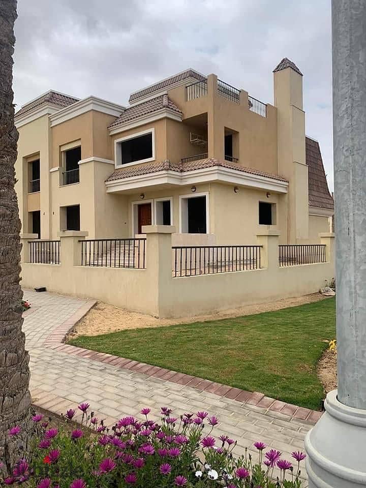 للبيع S-Villa في كمبوند سراي ، فيو خيالي علي لاند سكيب + جاردن خاص بمساحه 239م 3