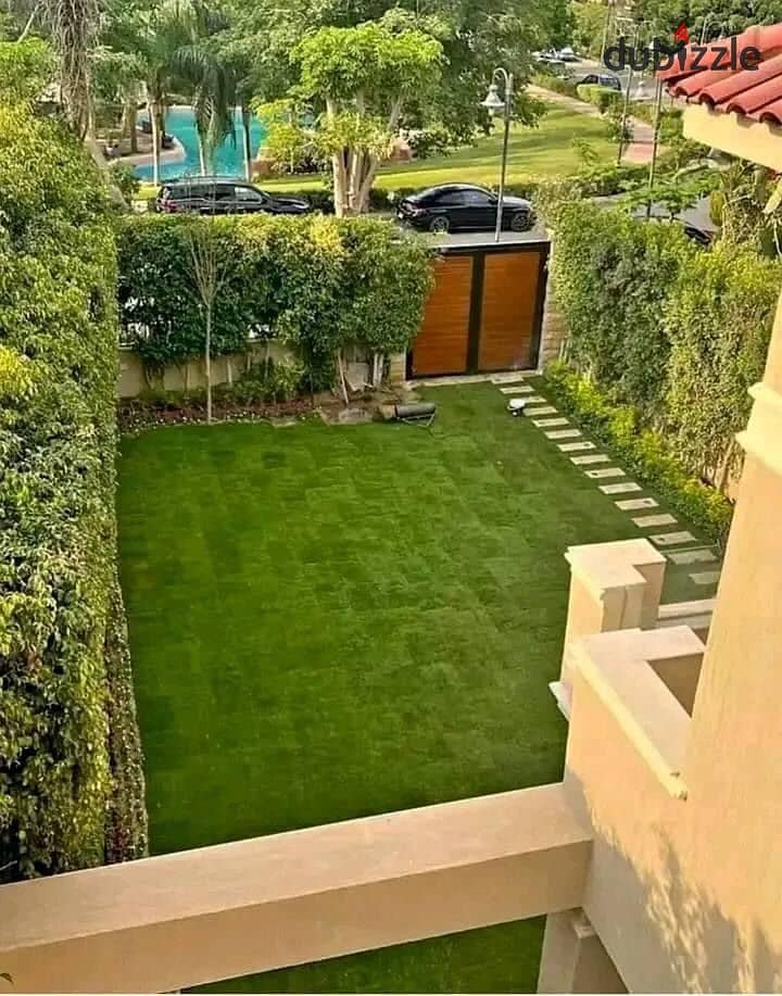 For sale, the best division, a studio, 65 m + a garden, 31 m, with a minimum down payment of 430k, in Sarai, directly on the Suez Road 1