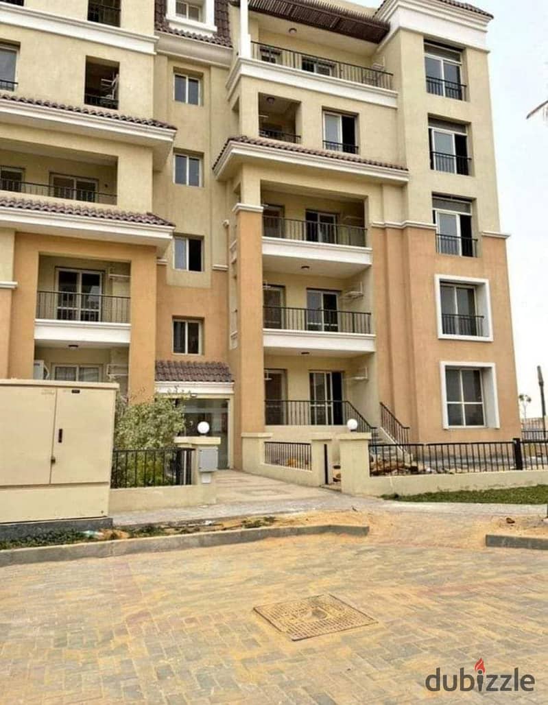 For sale, the best division, a studio, 65 m + a garden, 31 m, with a minimum down payment of 430k, in Sarai, directly on the Suez Road 4