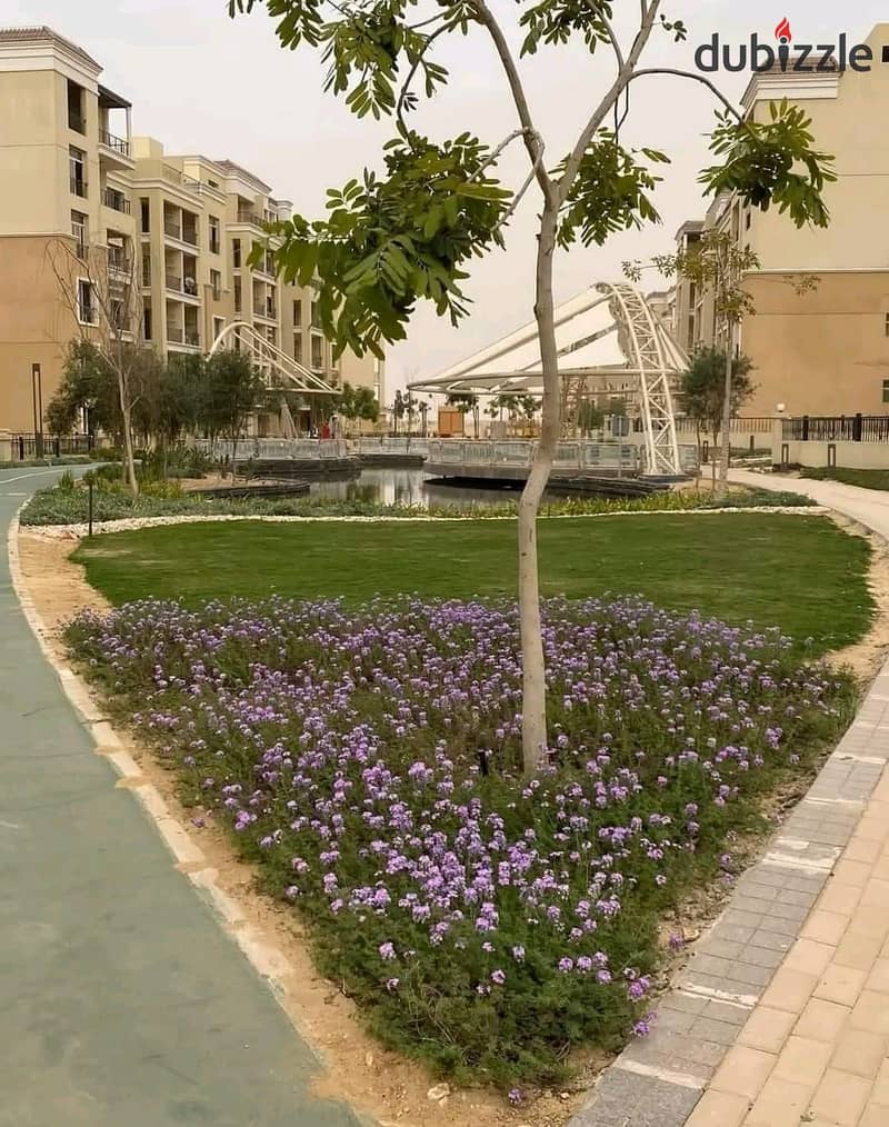 For sale, the best division, a studio, 65 m + a garden, 31 m, with a minimum down payment of 430k, in Sarai, directly on the Suez Road 6