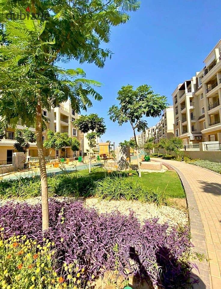 For sale, the last studio, 57 m + garden, 32 m, in Sarai, directly on the Suez Road, next to Madinaty, with a 42% discount 3