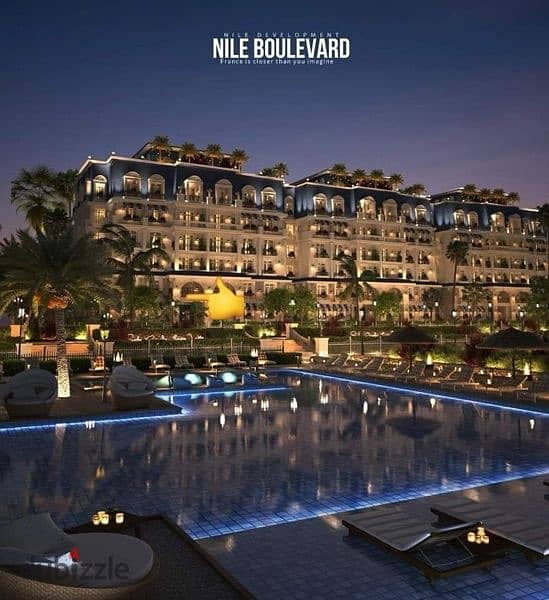 شقة ١٢٥م مفتوحة عالحمام سباحة امام الرحاب قسط nile boulevard 8