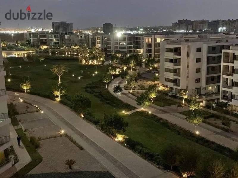 For sale, the best division, a 3-room apartment, 164 m, with the largest garden, 244 m, in Taj City, directly on the Suez Road 7