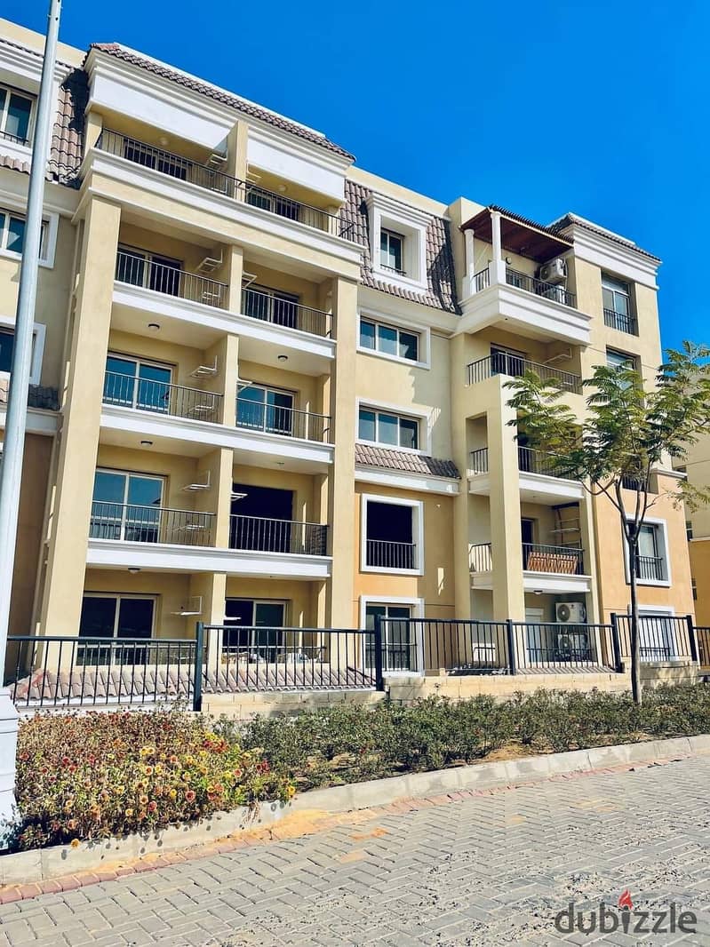 For sale, a 3-BR apartment, 157 m, with a direct view of the landscape in Sarai, next to Madinaty, with down payment of 905K Installment for 8 years 5