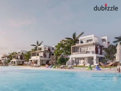 بمقدم 5 % شالية للبيع بتقسيط متشطبه بالكامل فى موقع مميز جداا يطل على البحر مباشر فى  (  ليف سيراز ) رأس الحكمة  الساحل الشمالي