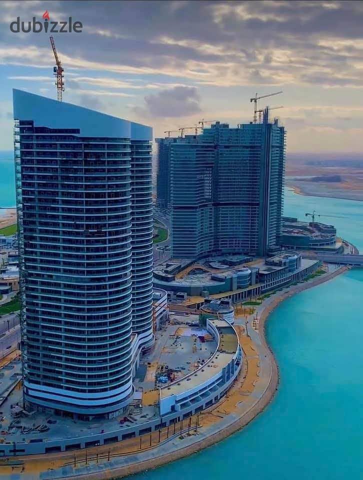 شقة فندقية استلام فوري صف اول علي البحر بالعلمين/ Service apart ready to move finished sea view 5