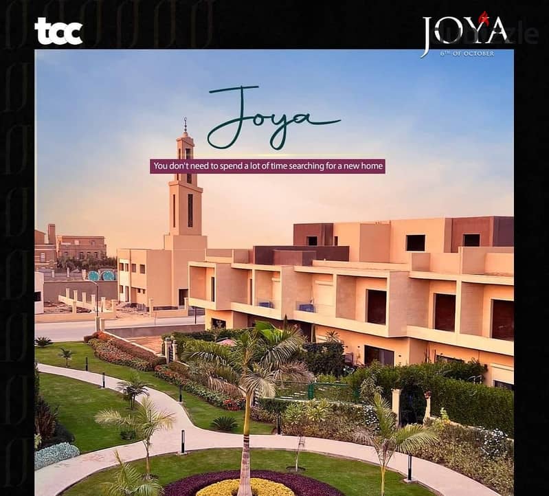 تاون هاوس للبيع استلام فوري  موقع متميز مقدم 25% وقسط علي 6 سنين - joya 6 october 12