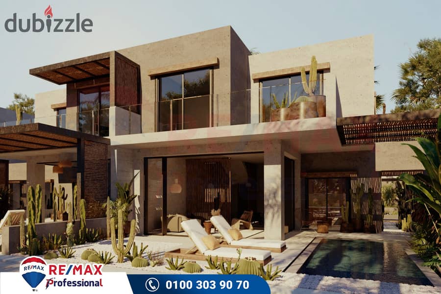 With a down payment of 800,000 EGP, exclusively the last twin house of its kind in (Ras El Hekma) directly on the lagoon in the most distinguished loc 3