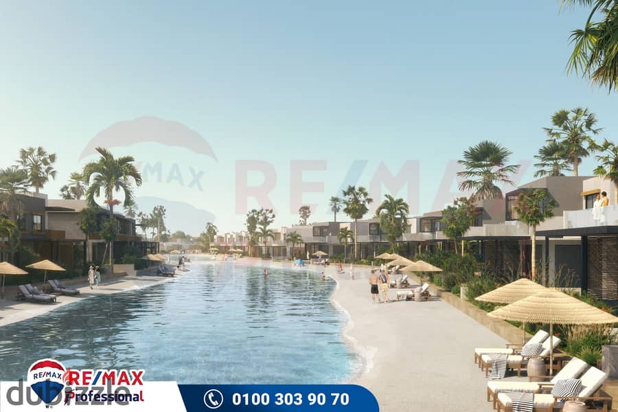 With a down payment of 800,000 EGP, exclusively the last twin house of its kind in (Ras El Hekma) directly on the lagoon in the most distinguished loc 4