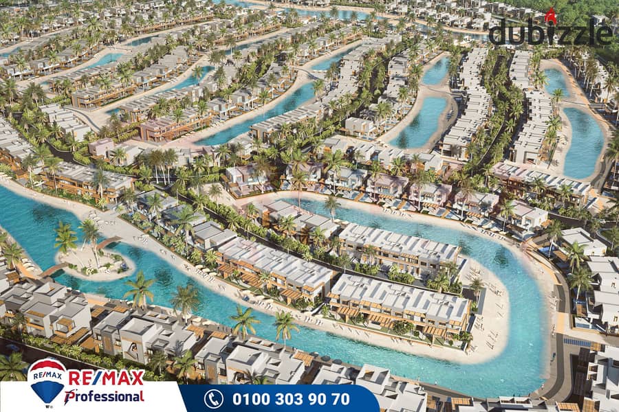 With a down payment of 800,000 EGP, exclusively the last twin house of its kind in (Ras El Hekma) directly on the lagoon in the most distinguished loc 12