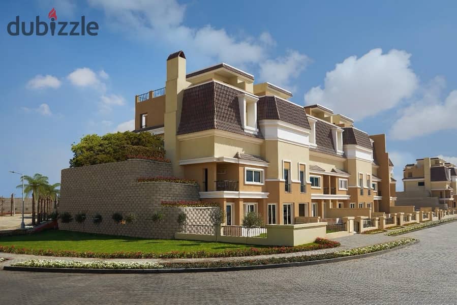 Stand alone villa for sale inside Sarai Compound on Suez Road, private roof, shot price, 4 rooms, including master 5