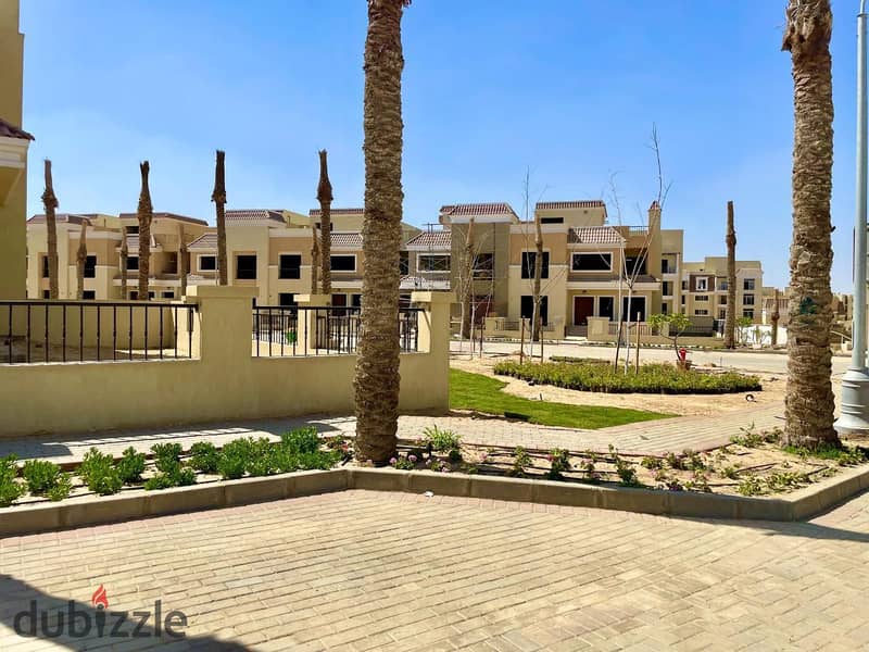 Stand alone villa for sale inside Sarai Compound on Suez Road, private roof, shot price, 4 rooms, including master 7