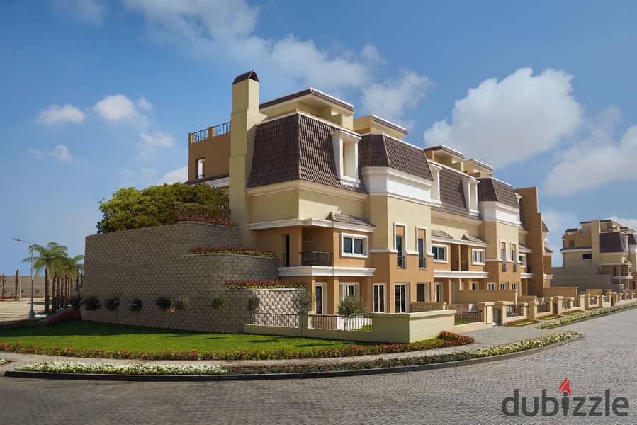 Stand alone villa for sale inside Sarai Compound on Suez Road, private roof, shot price, 4 rooms, including master 12