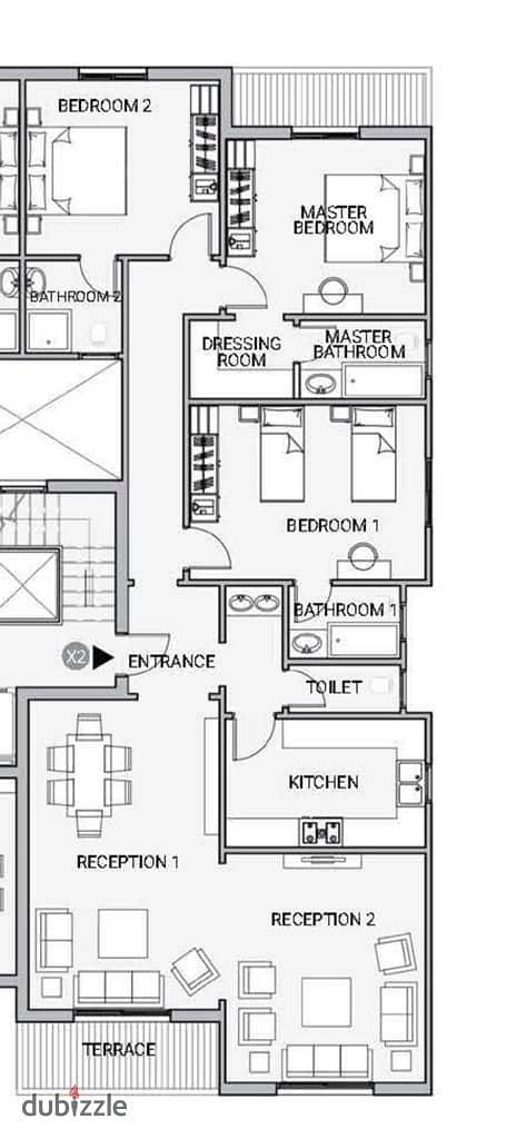 Apartment for sale, 182 sqm, immediate receipt, Saray Mostakbal City Compound, Double View, Garden 5