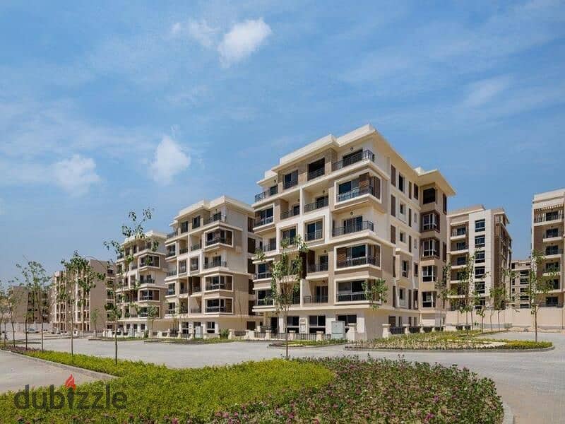 With a5% down payment, an apartment for sale in Sarai Compound in New Cairo 42% cash discount and cash price installment over the longest payment plan 9