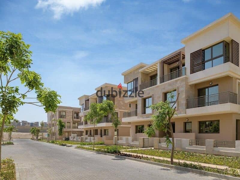 With a 5% down payment, an apartment in a garden for sale in Sarai Compound, with a 42% cash discount and a cash price installment 9