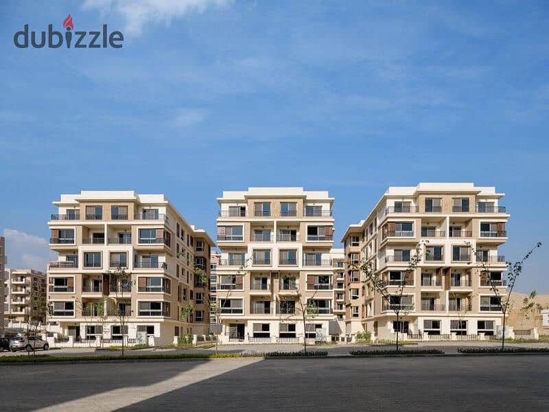 With a 5% down payment, an apartment in a garden for sale in Sarai Compound, with a 42% cash discount and a cash price installment 14