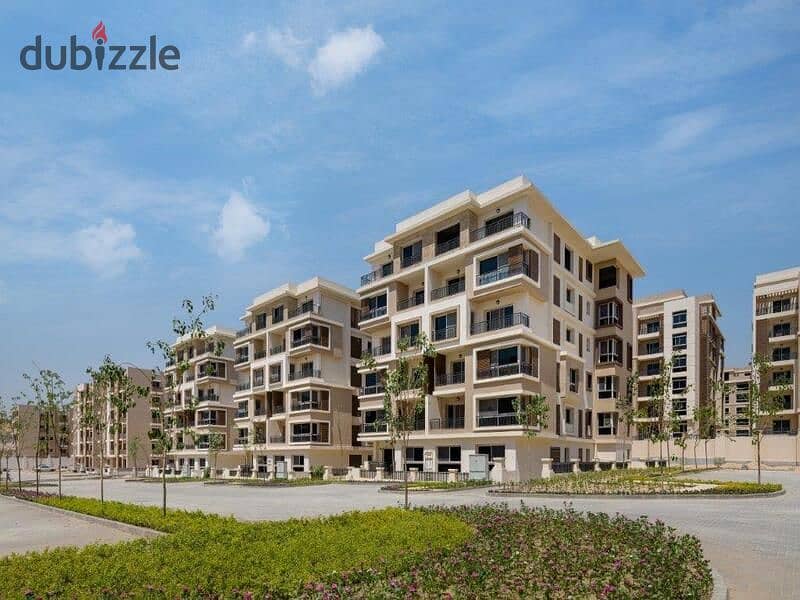 With a5% down payment, an apartment for sale in Sarai Compound in New Cairo 42% cash discount and cash price installment over the longest payment plan 4